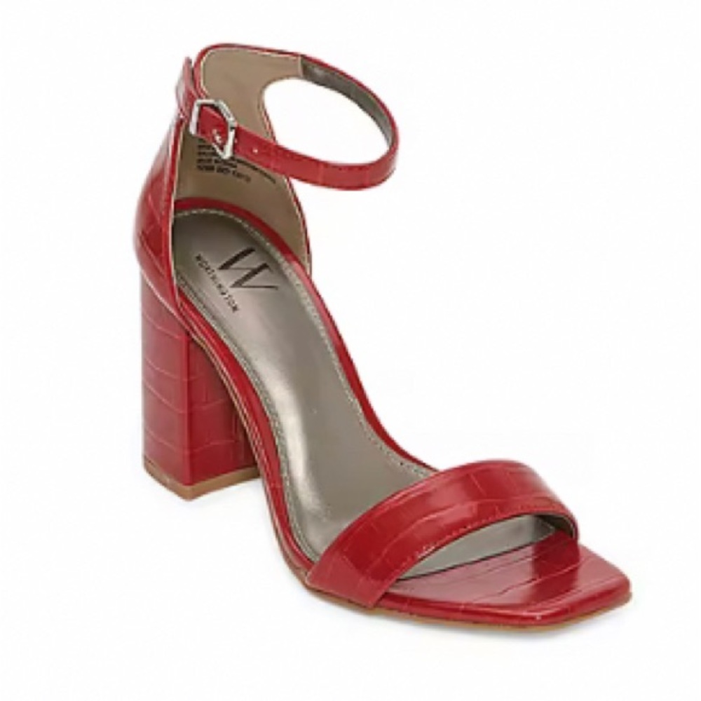 Worthington Bold Red Ankle Strap Sandals